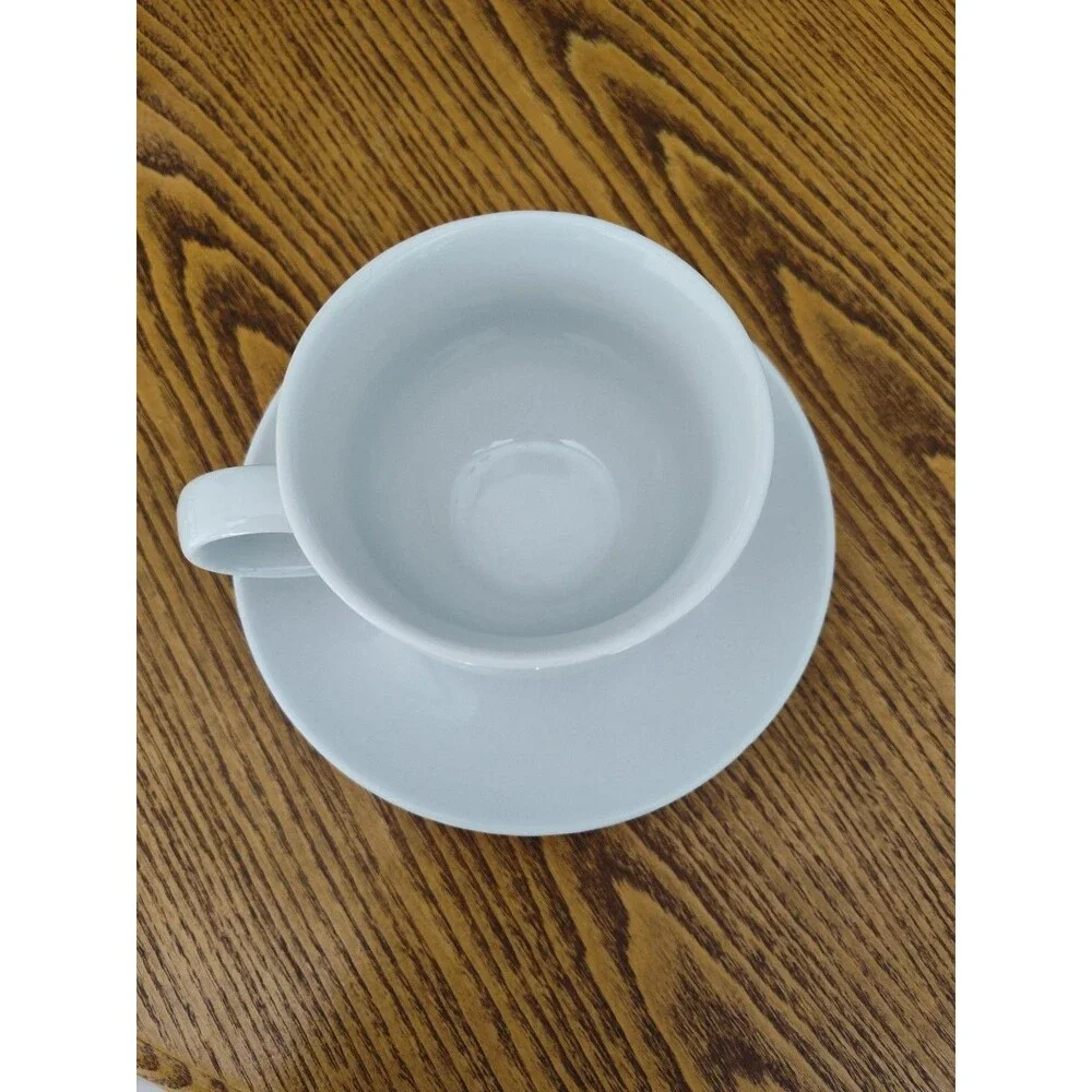Pottery Barn Great White 12 oz Mug and Saucer Coffee Tea